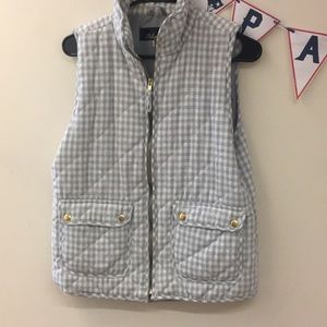 FRANCESCAS GRAY AND WHITE GINGHAM VEST
